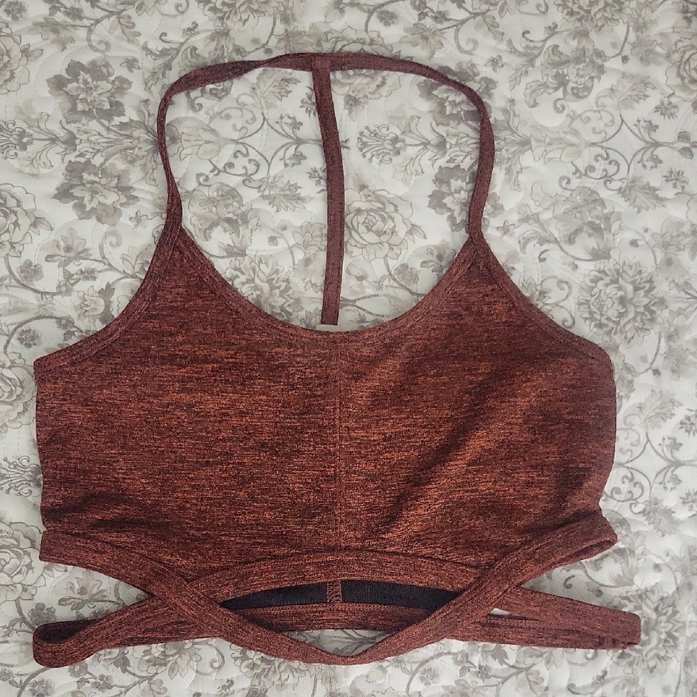 FP Movement by Free People rust heather T-Back Sports Bra